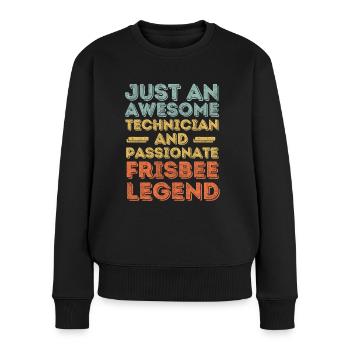 Technician Frisbee retro - Women's Premium Organic Jumper - black - Front - Julia (174cm)
