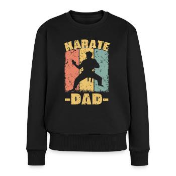 Karaté papa rétro - Pull Premium bio Femme - noir - Devant - Julia (174cm)