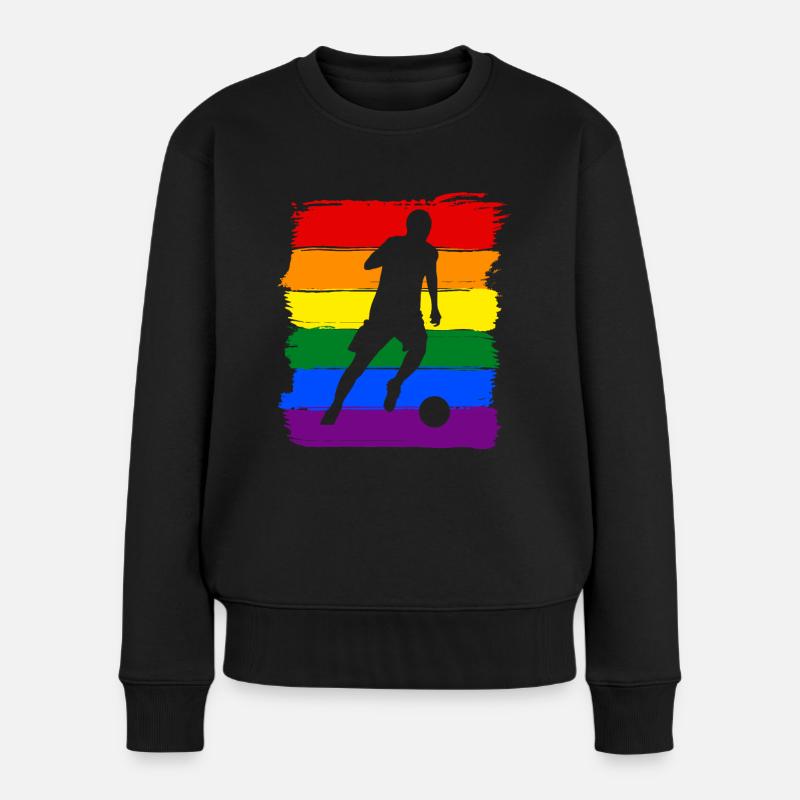 Fußball LGBT Pride - Frauen Premium Bio Pullover - Schwarz