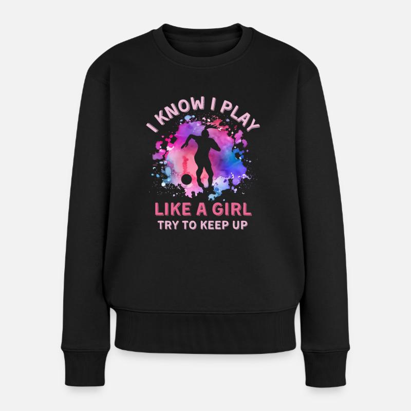 Frauen Fußball Mädchen - Frauen Premium Bio Pullover - Schwarz