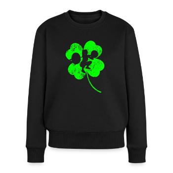 Haltérophilie Trèfle de la Saint-Patrick - Pull Premium bio Femme - noir - Devant - Julia (174cm)