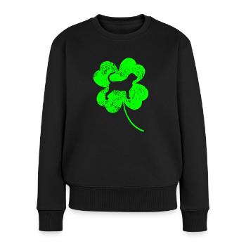 Limier de la Saint-Patrick Trèfle - Pull Premium bio Femme - noir - Devant - Julia (174cm)