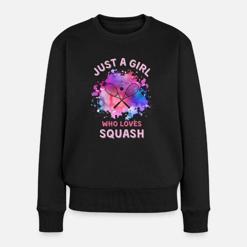 Frauen Squash Mädchen - Frauen Premium Bio Pullover - Schwarz