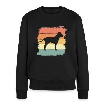 Zeiger retro - Frauen Premium Bio Pullover - Schwarz - Vorne - Julia (174cm)