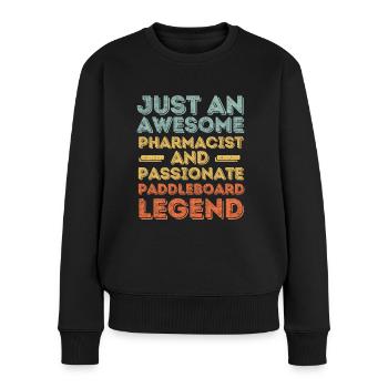 Apotheker Paddleboard Legende retro - Frauen Premium Bio Pullover - Schwarz - Vorne - Julia (174cm)