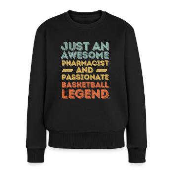 Pharmacist Basketball legend retro - Women's Premium Organic Jumper - black - Front - Julia (174cm)