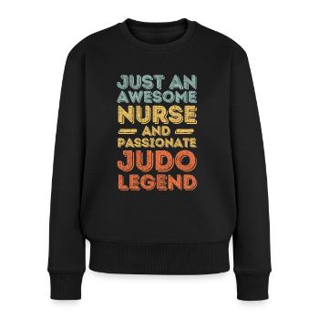 Nurse Judo legend retro - Women's Premium Organic Jumper - black - Front - Julia (174cm)