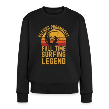 Pensionierte Apotheker-Surf-Legende - Frauen Premium Bio Pullover - Schwarz - Vorne - Julia (174cm)