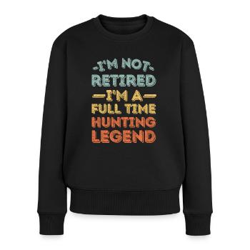 Retraité et légende de la chasse - Pull Premium bio Femme - noir - Devant - Julia (174cm)