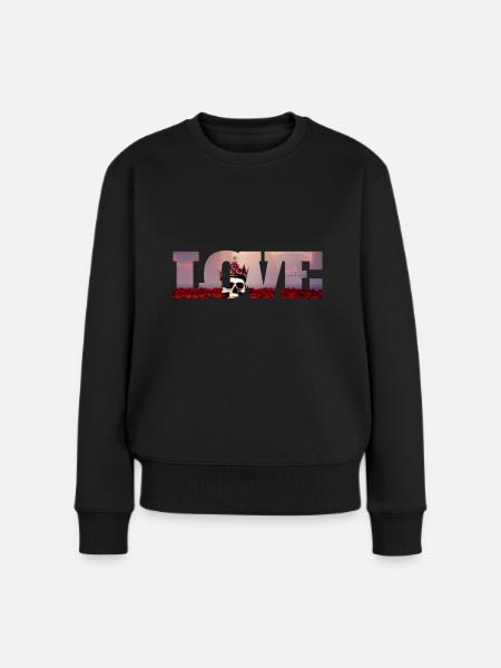 sidback unltd. - eternal love - Frauen Premium Bio Pullover - Schwarz