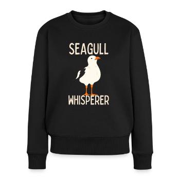 Möwe lustig Möwe Zitat - Frauen Premium Bio Pullover - Schwarz - Vorne - Julia (174cm)