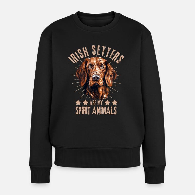 Irish Setter Liebhaber Geometrie Irish Setter Kuns - Frauen Premium Bio Pullover - Schwarz