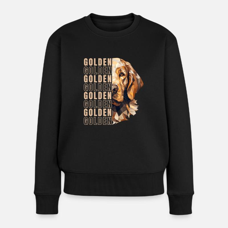 Golden Retriever Lovers Géométrie Art - Pull Premium bio Femme - noir
