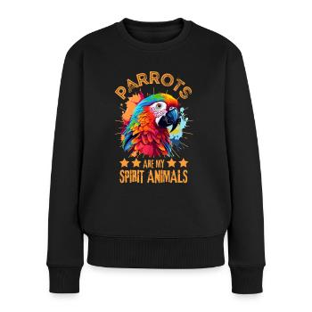 Dicton de perroquet coloré - Pull Premium bio Femme - noir - Devant - Julia (174cm)