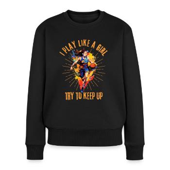Joueuse de basket-ball féminin - Pull Premium bio Femme - noir - Devant - Julia (174cm)