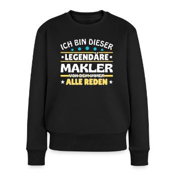 Je suis ce courtier légendaire - Pull Premium bio Femme - noir - Devant - Julia (174cm)