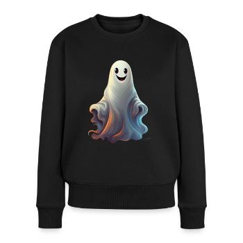 Un fantôme mignon adapté à Halloween - Pull Premium bio Femme - noir - Devant - Julia (174cm)