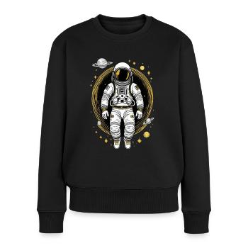 Astronaute dans l’espace - Pull Premium bio Femme - noir - Devant - Julia (174cm)