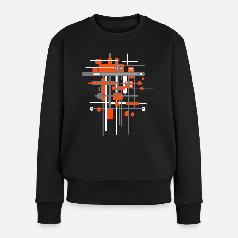 Bauhaus Baustelle - Muster Abstrakt - Frauen Premium Bio Pullover - Schwarz