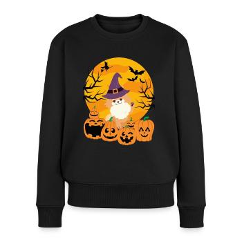 Zwergspitz Halloween Costume Chien - Pull Premium bio Femme - noir - Devant - Julia (174cm)