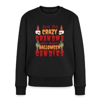 Gruselig lustig Halloween Spruch Oma - Frauen Premium Bio Pullover - Schwarz - Vorne - Julia (174cm)