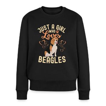 Lustiger Beagle Spruch für Beagle Liebhaber - Frauen Premium Bio Pullover - Schwarz - Vorne - Julia (174cm)