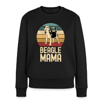 Beagle Mama Dog Retro Vintage - Women's Premium Organic Jumper - black - Front - Julia (174cm)