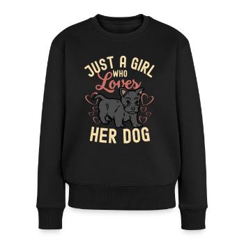 Süßer Scottish Terrier Welpe Liebhaber Kawaii - Frauen Premium Bio Pullover - Schwarz - Vorne - Julia (174cm)