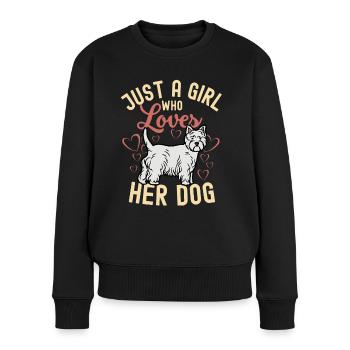Süßer West Highland White Terrier Kawaii - Frauen Premium Bio Pullover - Schwarz - Vorne - Julia (174cm)