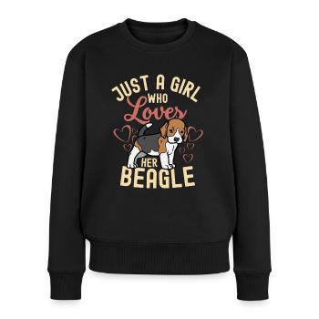 Beagle welpe Hund süßer Beagle kawaii - Frauen Premium Bio Pullover - Schwarz - Vorne - Julia (174cm)