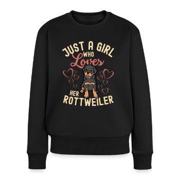 Doux Rottweiler amateur kawaii - Pull Premium bio Femme - noir - Devant - Julia (174cm)