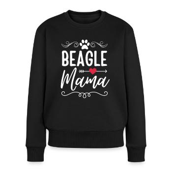 Beagle Mama Hund Beagle Mom - Frauen Premium Bio Pullover - Schwarz - Vorne - Julia (174cm)