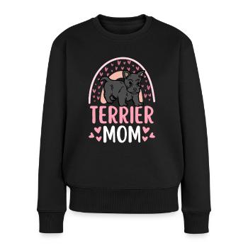 Süßer Scottish Terrier Welpe Liebhaber Kawaii - Frauen Premium Bio Pullover - Schwarz - Vorne - Julia (174cm)