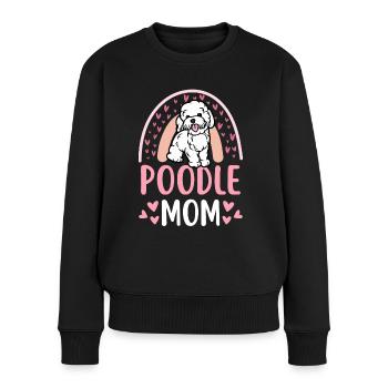 Pudel Mama Liebhaber Kawaii - Frauen Premium Bio Pullover - Schwarz - Vorne - Julia (174cm)