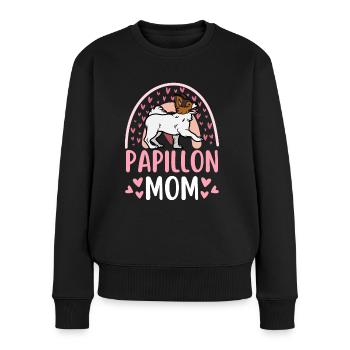 Süßer Papillon Hund Liebhaber Kawaii - Frauen Premium Bio Pullover - Schwarz - Vorne - Julia (174cm)