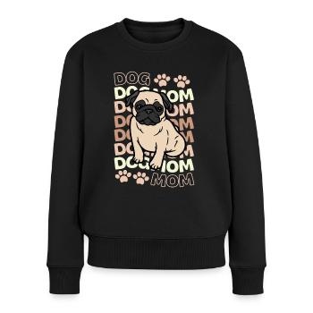 Süßer Mops Liebhaber Kawaii Mops Mama - Frauen Premium Bio Pullover - Schwarz - Vorne - Julia (174cm)