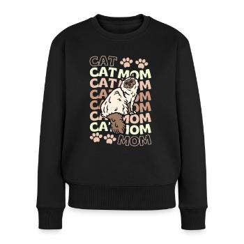 Süße Birma Katze Mama - Frauen Premium Bio Pullover - Schwarz - Vorne - Julia (174cm)