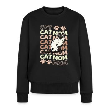 Süße Siam Katze Mama - Frauen Premium Bio Pullover - Schwarz - Vorne - Julia (174cm)