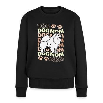 Süßer deutscher Spitz Mama Kawaii - Frauen Premium Bio Pullover - Schwarz - Vorne - Julia (174cm)