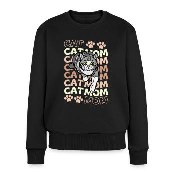 Cute Cat Mom - Women's Premium Organic Jumper - black - Front - Julia (174cm)