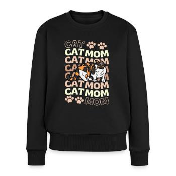 Süße Munchkin Katze Mama - Frauen Premium Bio Pullover - Schwarz - Vorne - Julia (174cm)