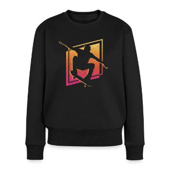 Skateboarding Skaten Skateboard Trick Skater - Frauen Premium Bio Pullover - Schwarz - Vorne - Julia (174cm)