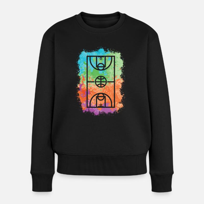 Basketball Platz Trainer Basketballer - Frauen Premium Bio Pullover - Schwarz