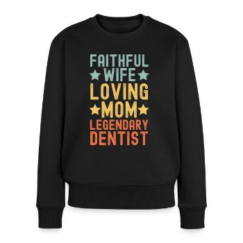 Épouse fidèle, Mère aimante, Dentiste - Pull Premium bio Femme - noir - Devant - Julia (174cm)