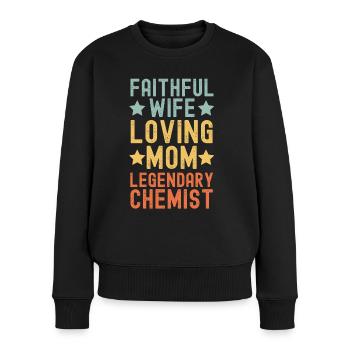 Épouse fidèle Mère aimante Chimiste - Pull Premium bio Femme - noir - Devant - Julia (174cm)