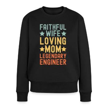 Femme fidèle Loving Mother Ingénieur - Pull Premium bio Femme - noir - Devant - Julia (174cm)
