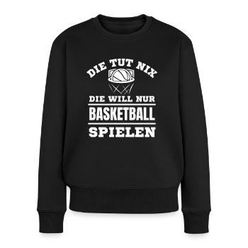 Basketball Frauen Spielerin Basketball Liebhaber - Frauen Premium Bio Pullover - Schwarz - Vorne - Julia (174cm)