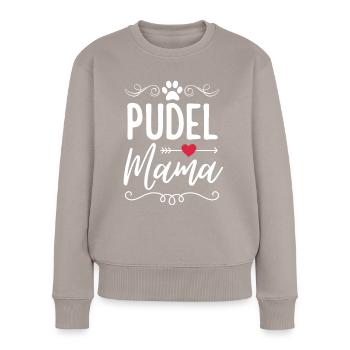 Pudel Mama Liebhaber - Frauen Premium Bio Pullover - Taupe - Vorne - Julia (174cm)