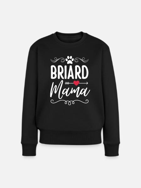 Briard Mama Briard Mom - Frauen Premium Bio Pullover - Schwarz