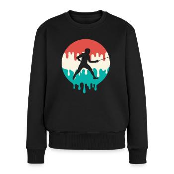 Fechten triefend Fecht Sport Degen Fechter - Frauen Premium Bio Pullover - Schwarz - Vorne - Julia (174cm)
